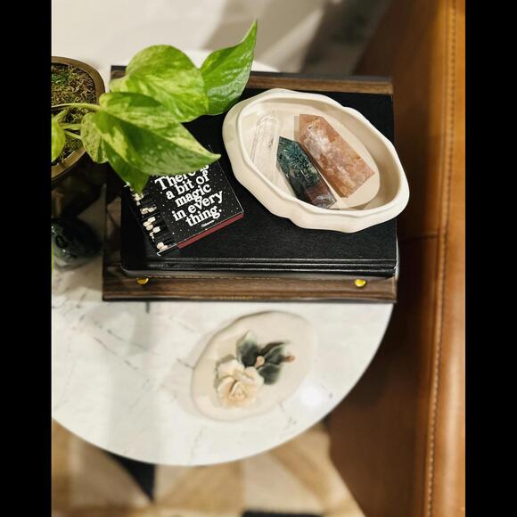 Small Trinket Box Italian Capodimonte with Rose Lid - Picture 3 of 8